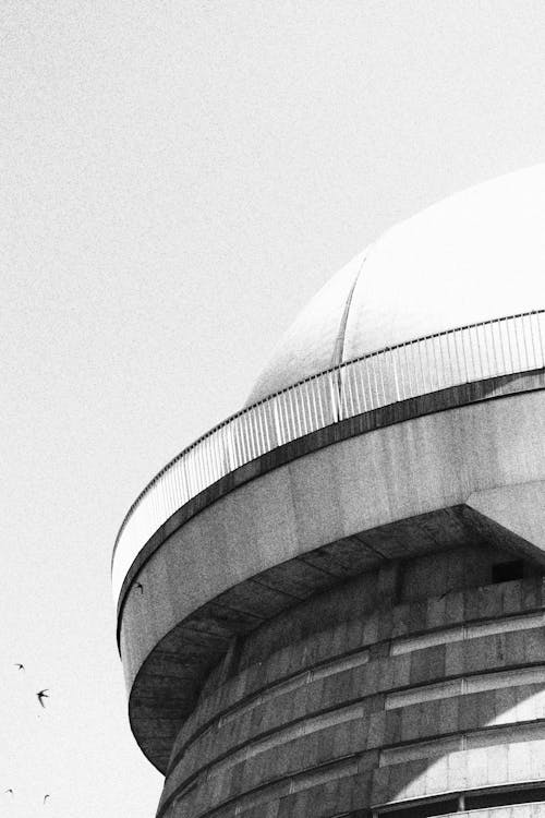 Grayscale Photo of Dome Building