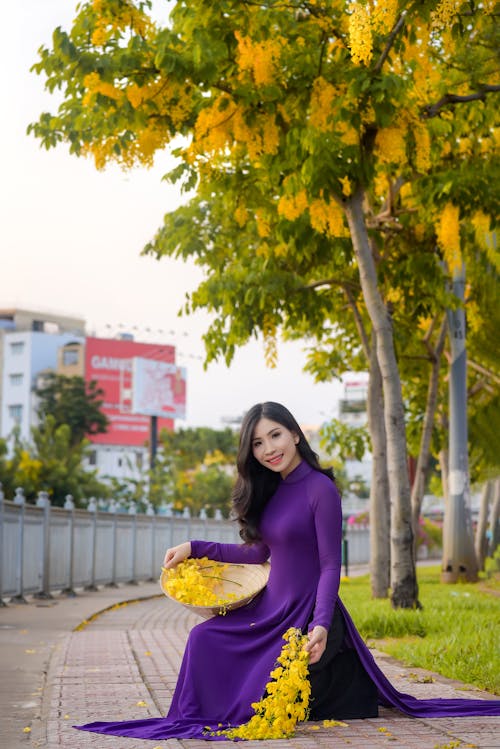 Free Woman  Holding Flowers Stock Photo