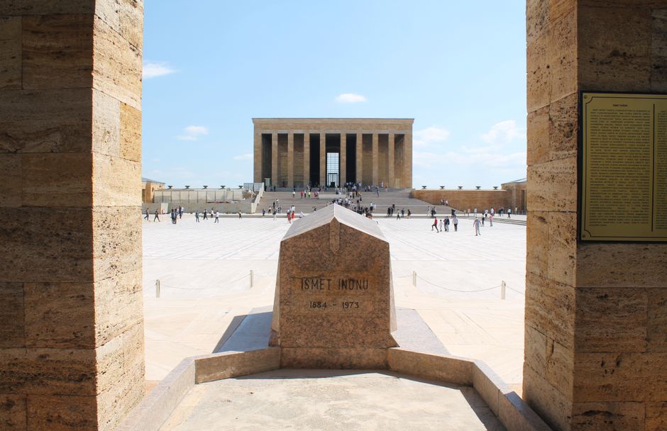 View of Anıtkabir Mausoleum in Ankara, a historic monument and memorial tomb.