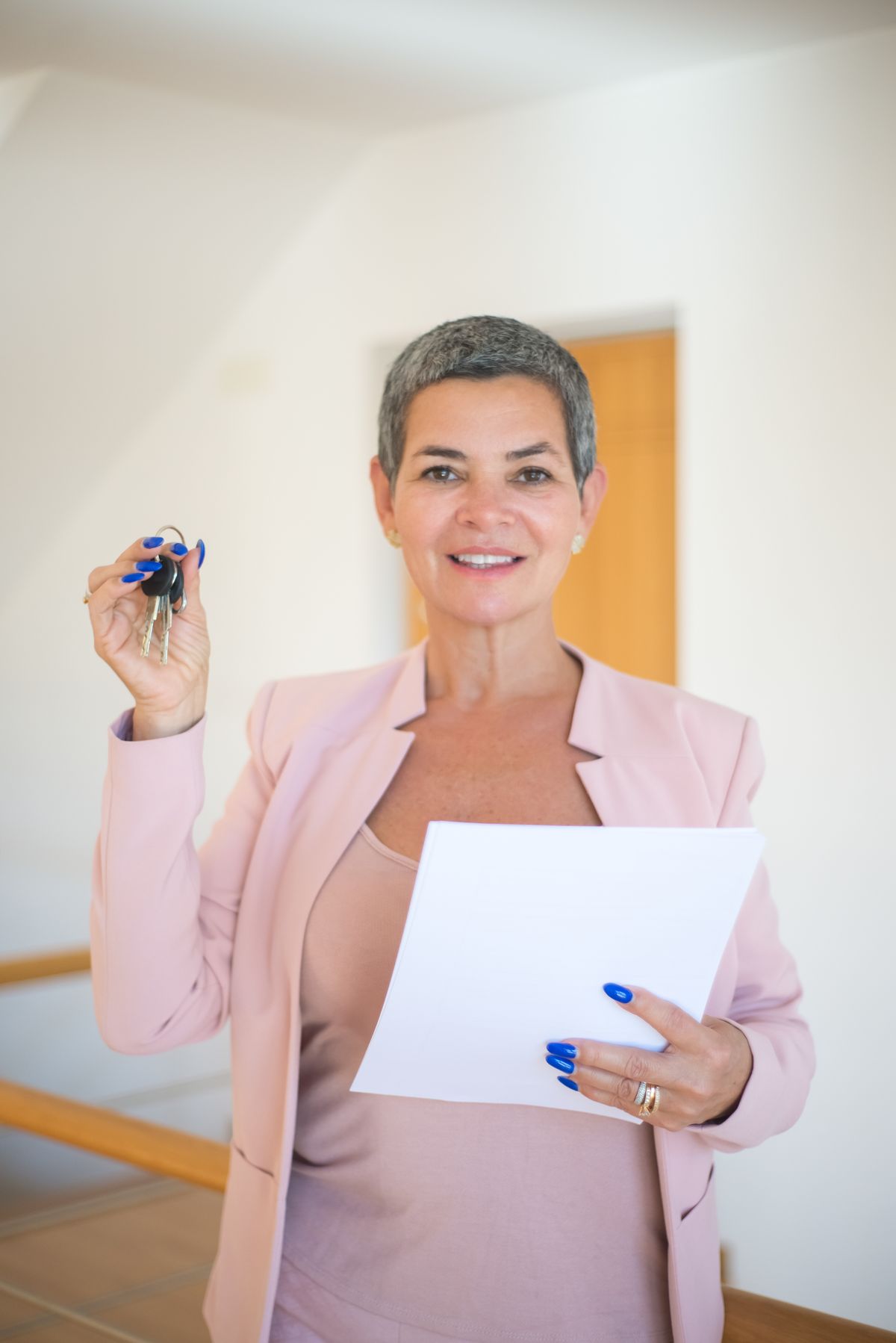 Property manager with keys and documents