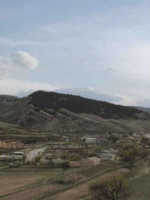 Free Picturesque landscape of Keger village surrounded by mountains in Dagestan. Stock Photo