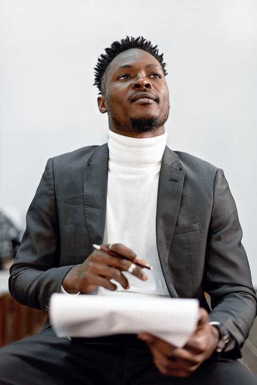 Black suit white turtleneck outlet