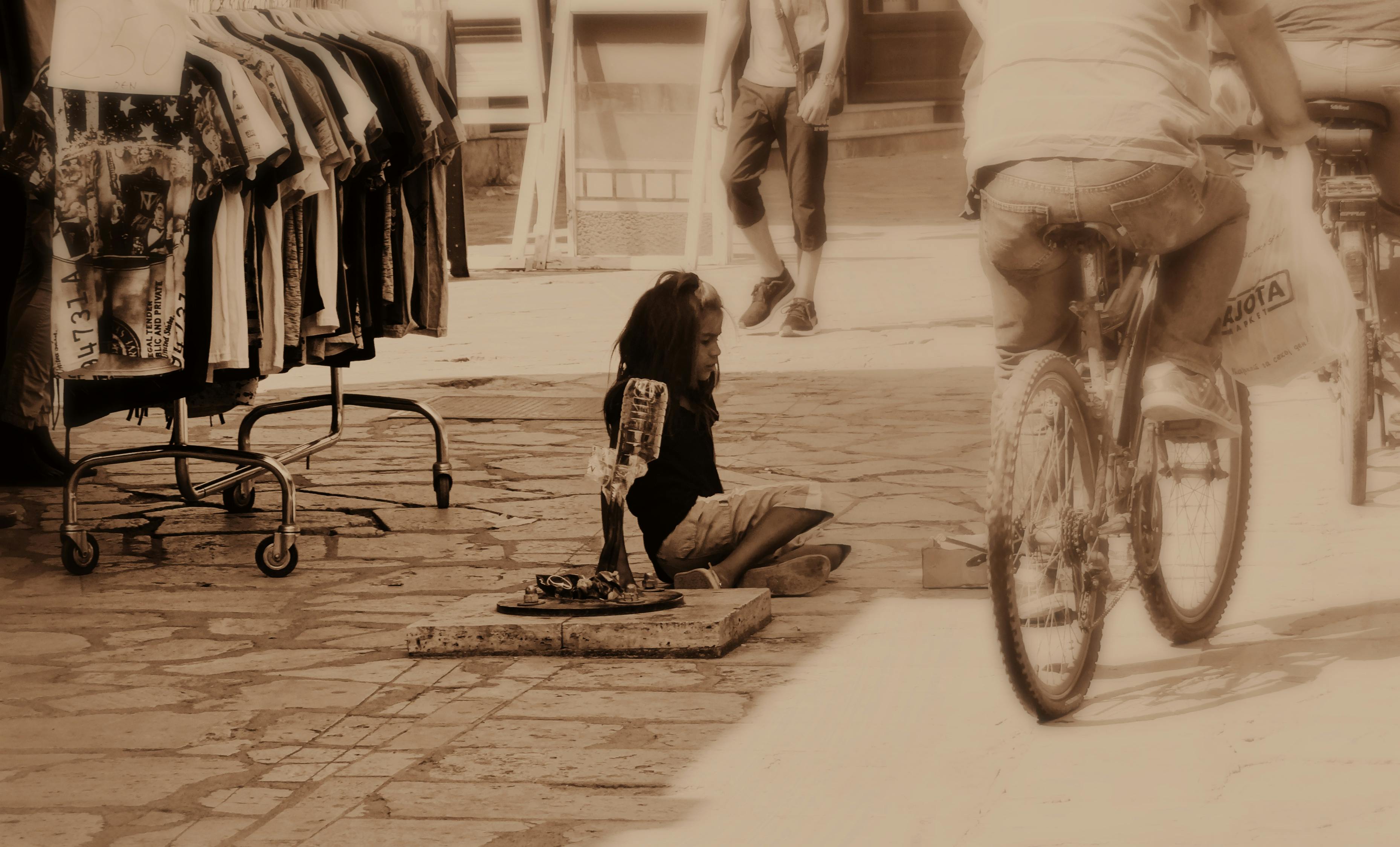 Free stock photo of A girl in the street, beggar, Street beggar