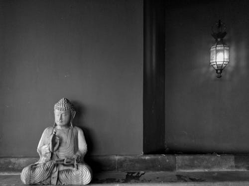 Fotobanka s bezplatnými fotkami na tému Buddha, čiernobiely, čierny a biely