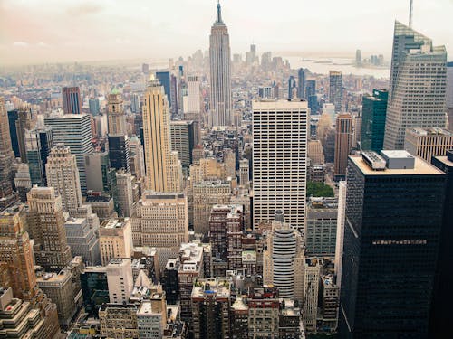 Foto stok gratis bangunan, Empire State Building, fotografi udara