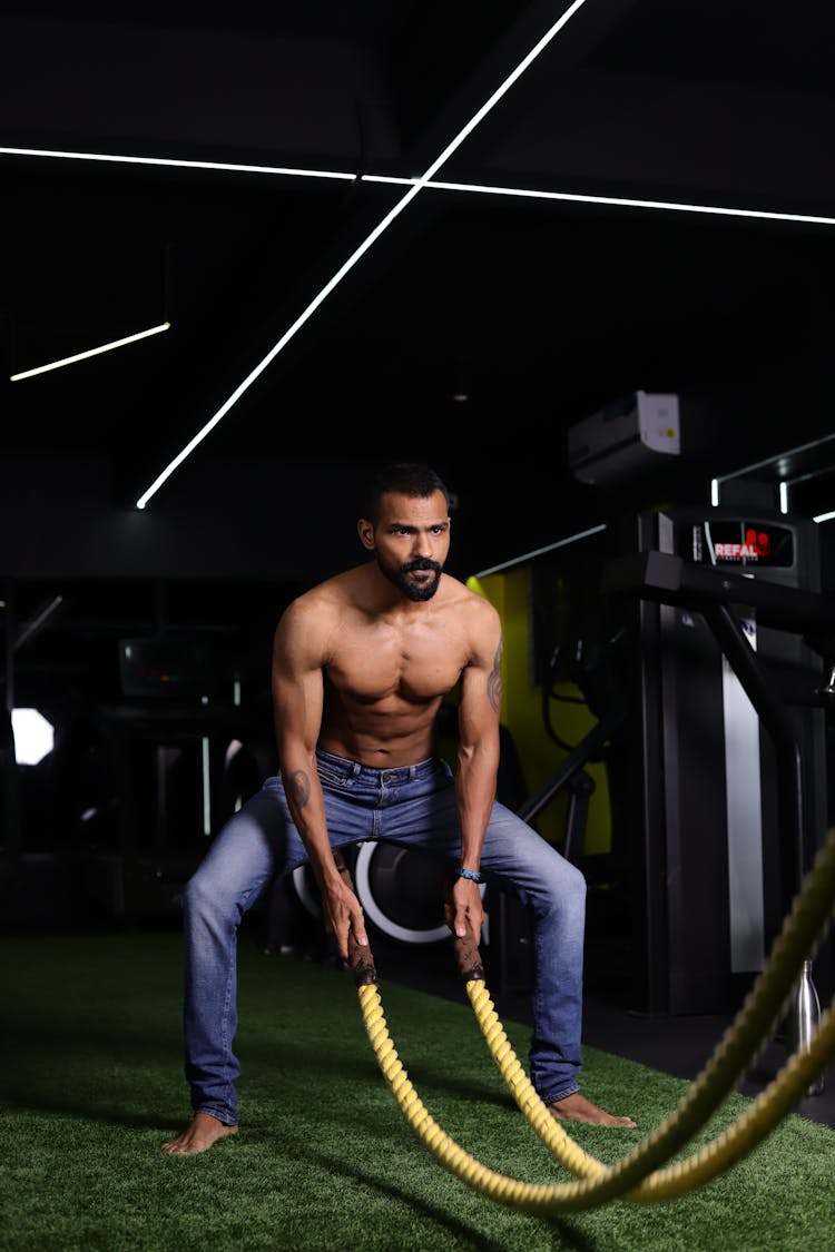 A Man Doing Workout