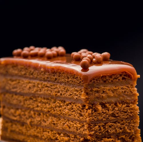 Free Brown Cake With Chocolate on Top Stock Photo