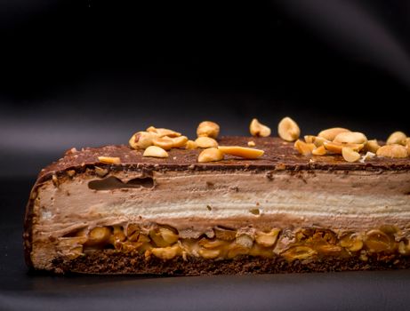 Appetizing Piece of Chocolate and Nougat Cake