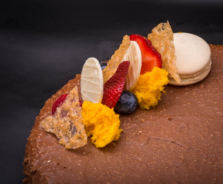 Fruit And Cookie On Cake