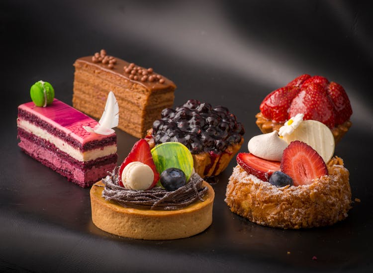 Assortment Of Baked Sweet Goodies With Fruits