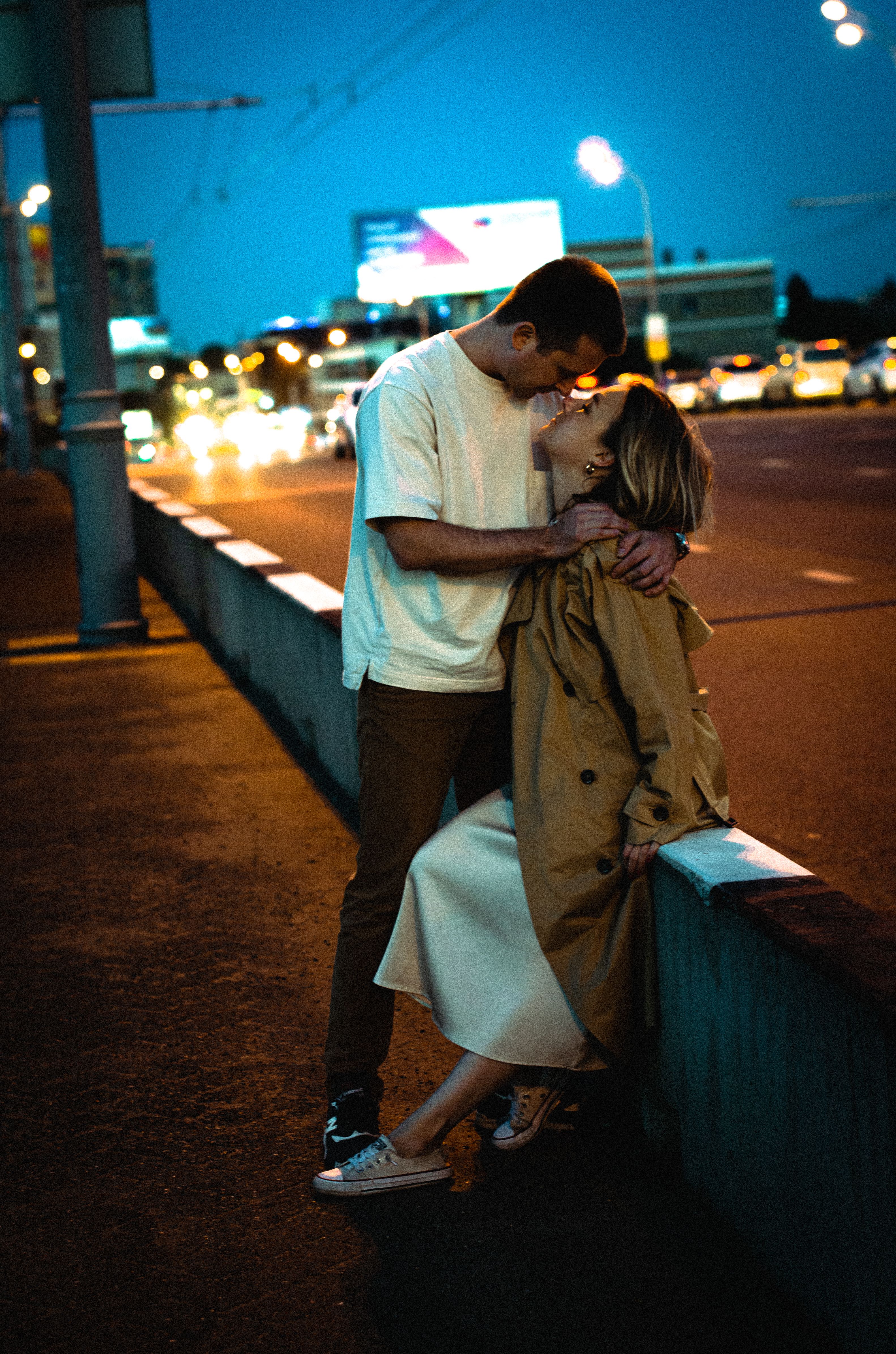 Woman in Leather Jacket Kissing a Man · Free Stock Photo