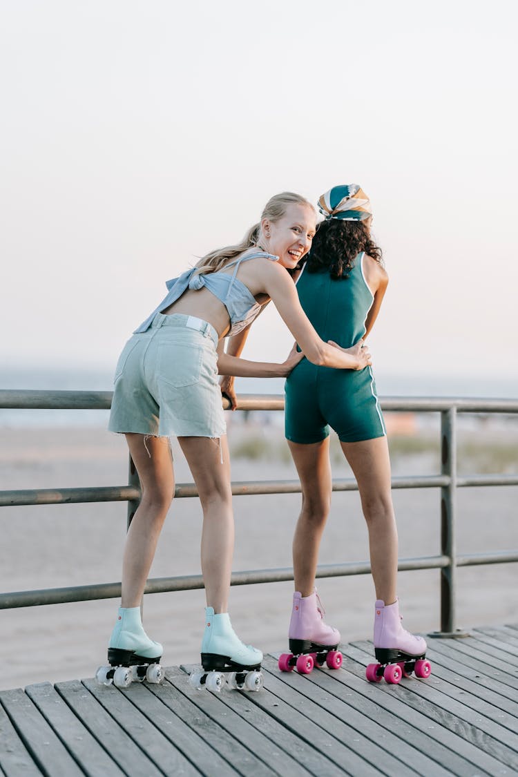 Women Rollerskating Together