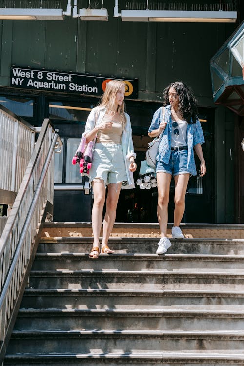 Women Walking from New York Metro Station