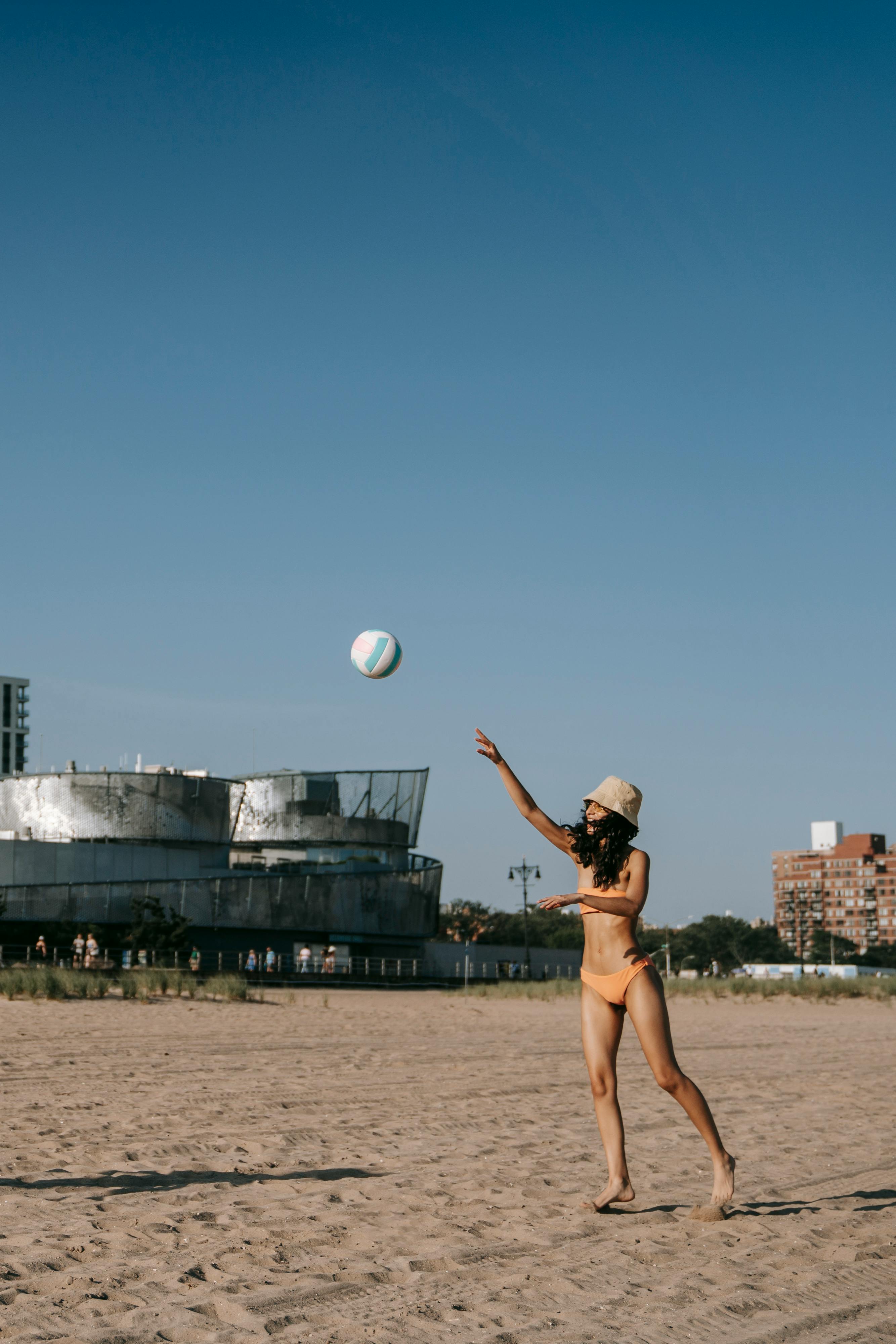 woman playing volleyball