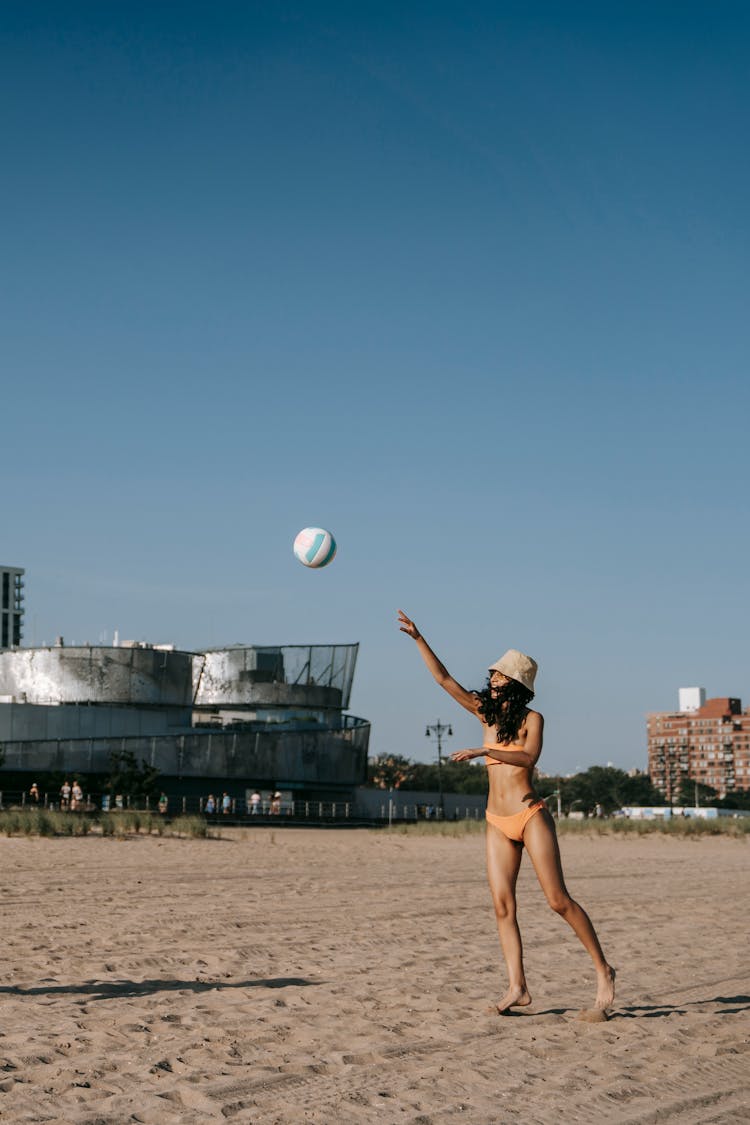 Woman Playing Volleyball