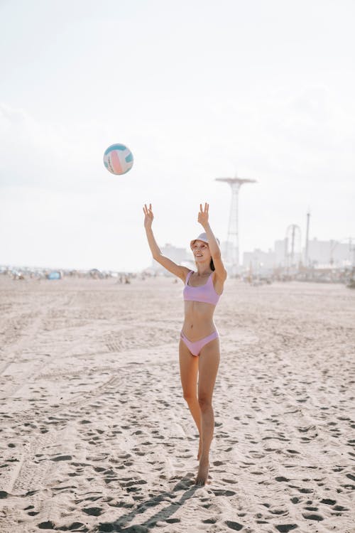 Free Tossing a Volleyball Stock Photo
