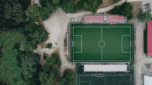 Drone Shot of a Soccer Field