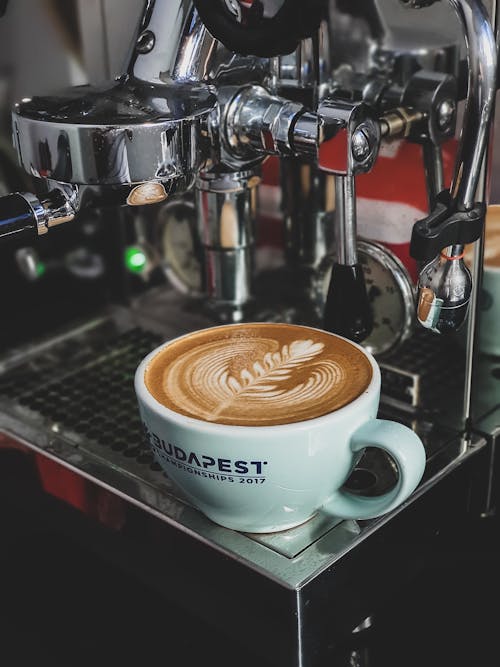 Close-Up Shot of a Cup of Cappuccino