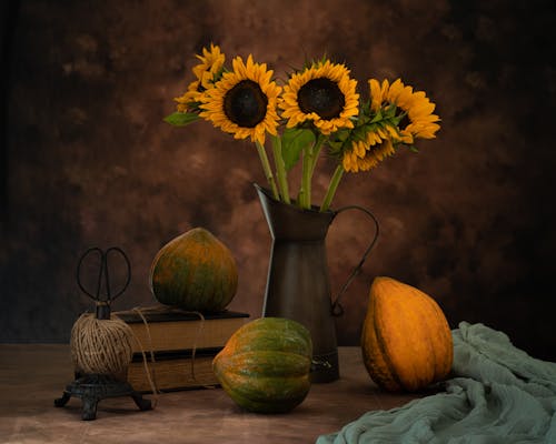Free Sunflowers in a Flower Vase  Stock Photo
