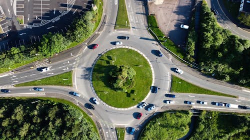 Aerial View of Cars on the Road