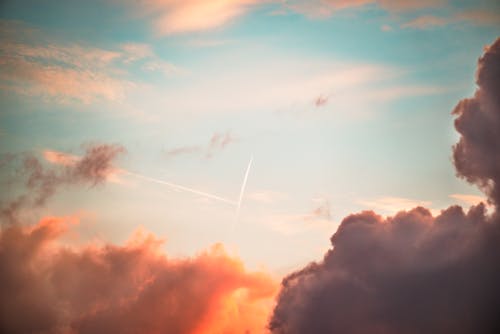 Orange Clouds against Evening Sky