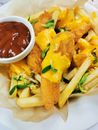 Fried Food With Sauce on White Ceramic Plate