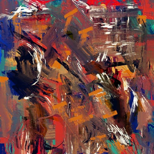 Close-Up Shot of an Abstract Painting