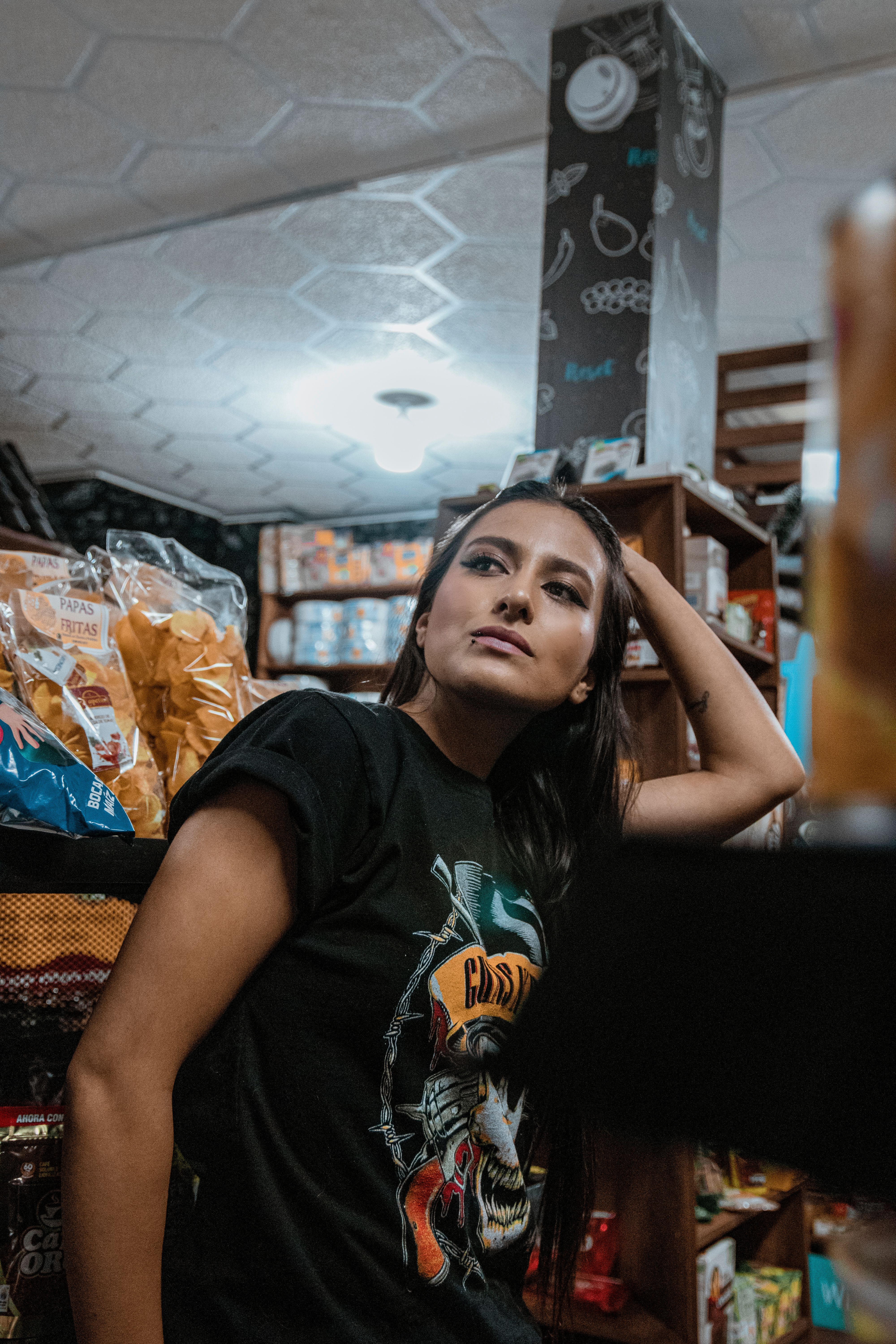 Camiseta Preta Estampada