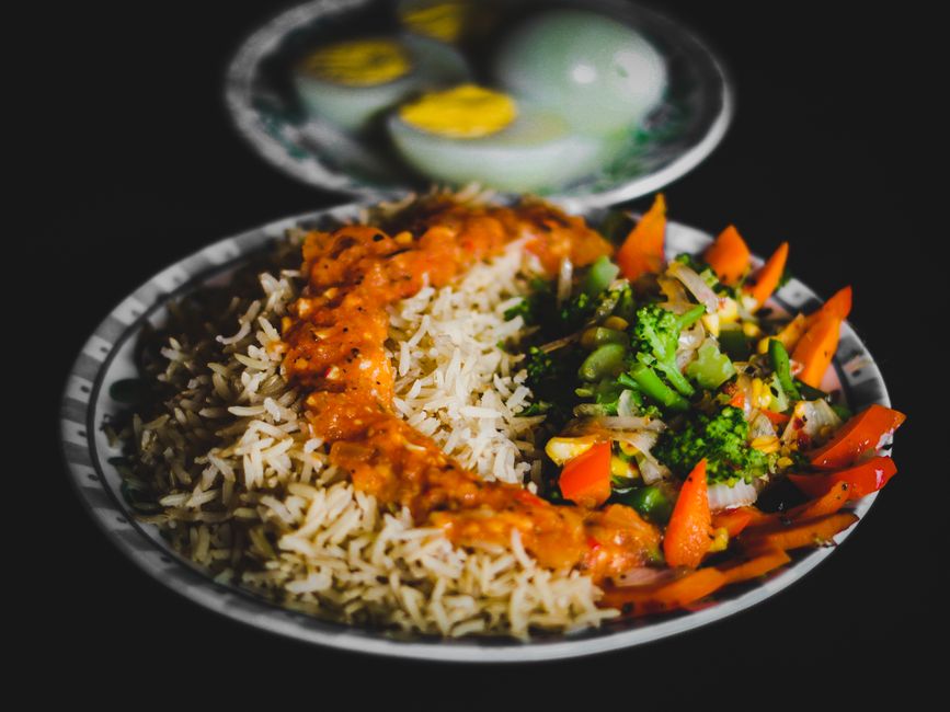 Rice pilaf with vegetables and saffron