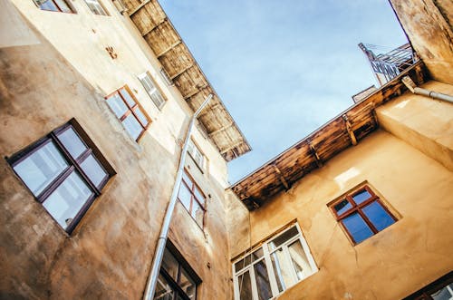 Low-Angle Shot of a Concrete House