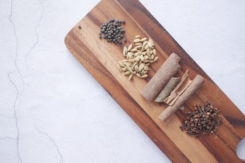 Spices on Cutting Board