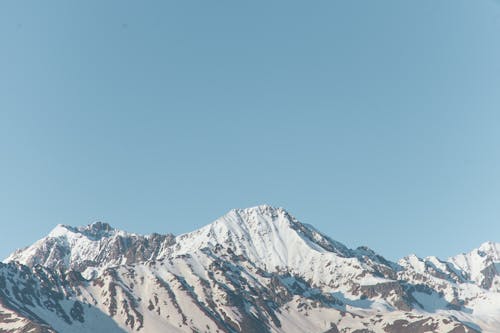 Snow Covered Mountain Under Blue Sky