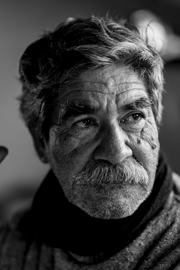 Close Up Shot Of An Elderly Man