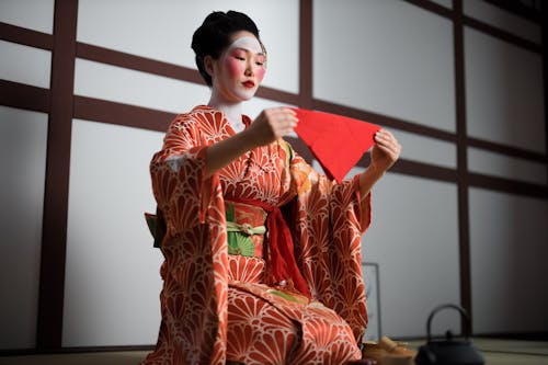 Kostenloses Stock Foto zu frau, geisha, japanische kultur