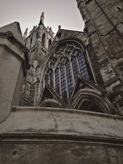 Low Angle Shot of Gothic Themed Cathedral 