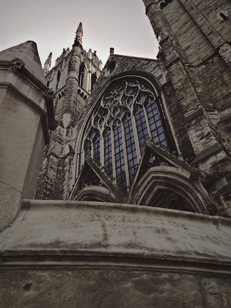 Low Angle Shot Of Gothic Themed Cathedral 