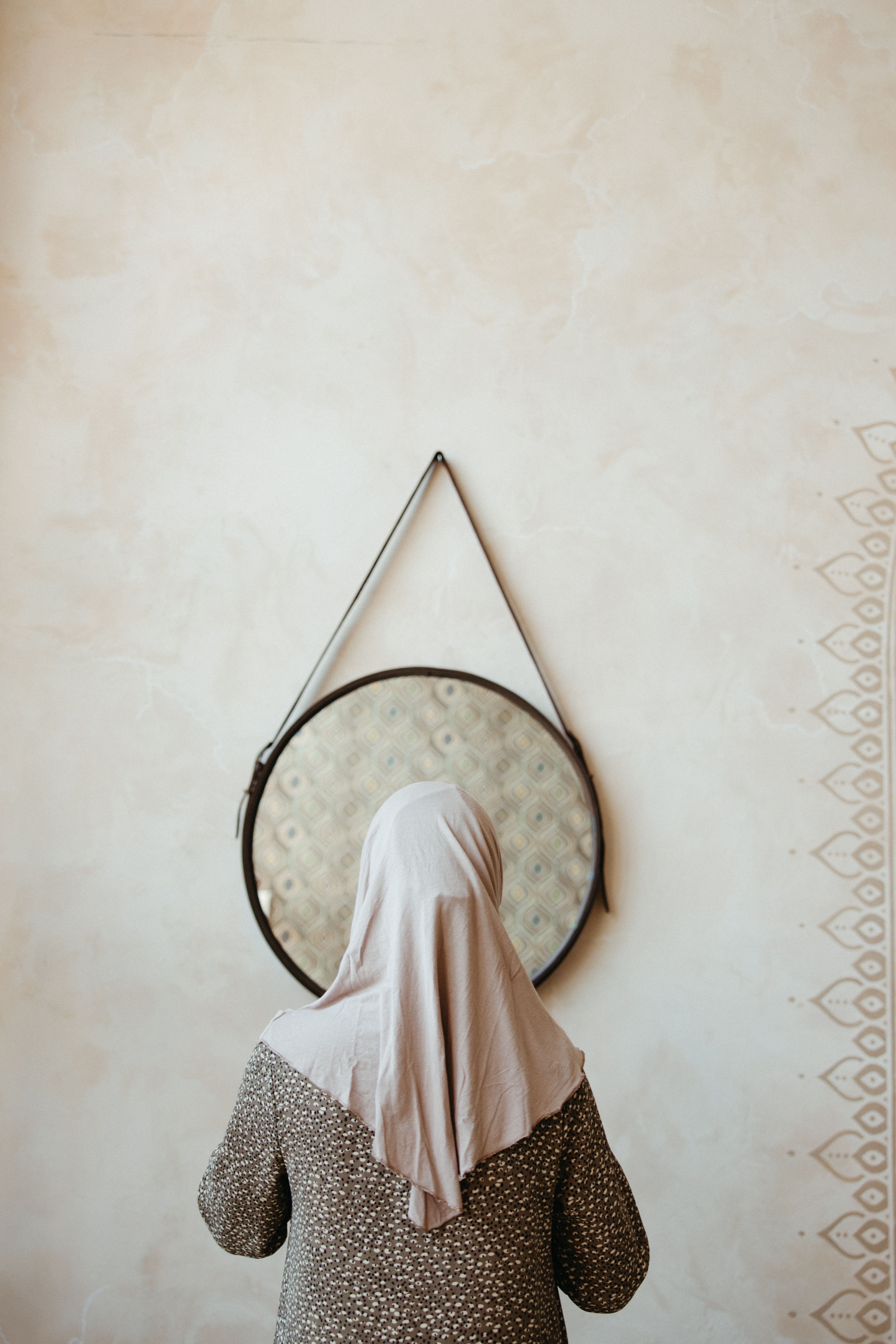 Woman in Brown and White Long Sleeve Shirt Wearing Beige Hijab · Free ...