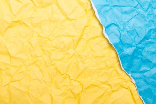 Yellow and Blue Crumpled Paper