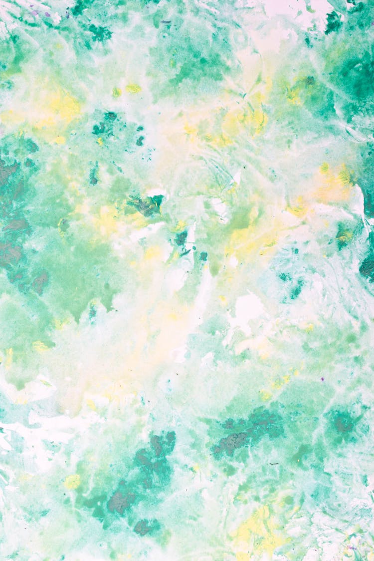 Abstract Yellow And Green Art Painting