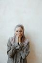 Woman in White and Black Hijab