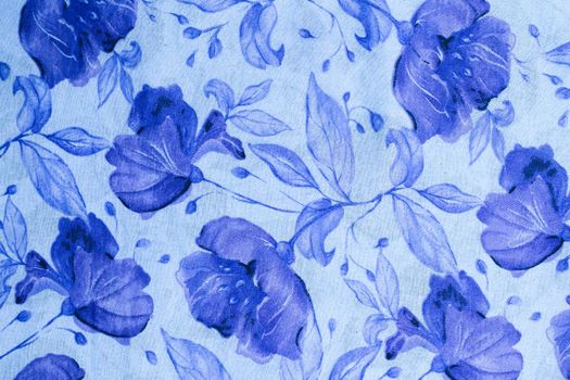 A beautiful blue floral pattern design that's perfect for artistic decor or fashion textiles.