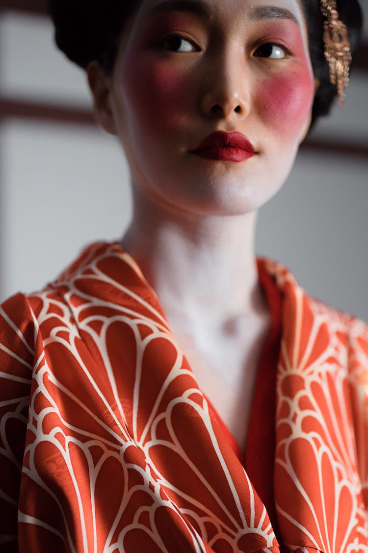 A Woman With Geisha Makeup