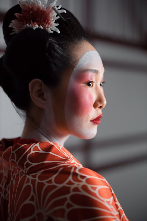 Free Young Geisha Wearing Hair Accessory Stock Photo