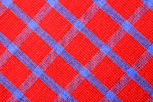 Red Blue and Purple Plaid Textile