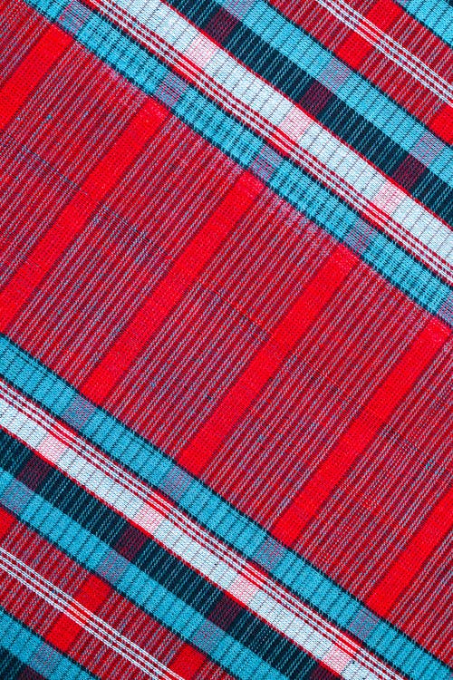 Red White and Black Plaid Textile