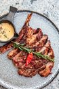 Grilled Steak on a Ceramic Plate