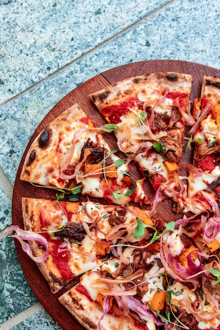 Fresh Pizza Cut In Slices