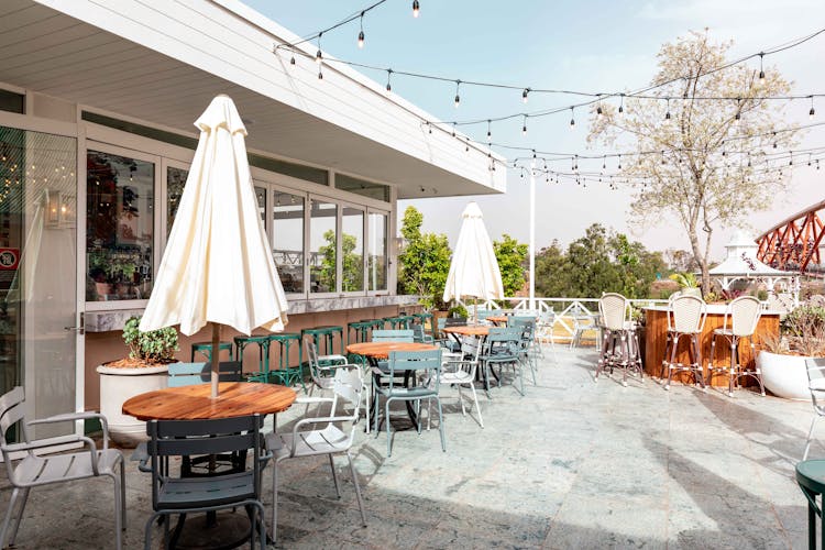 Tables And Chairs Outside A Restaurant