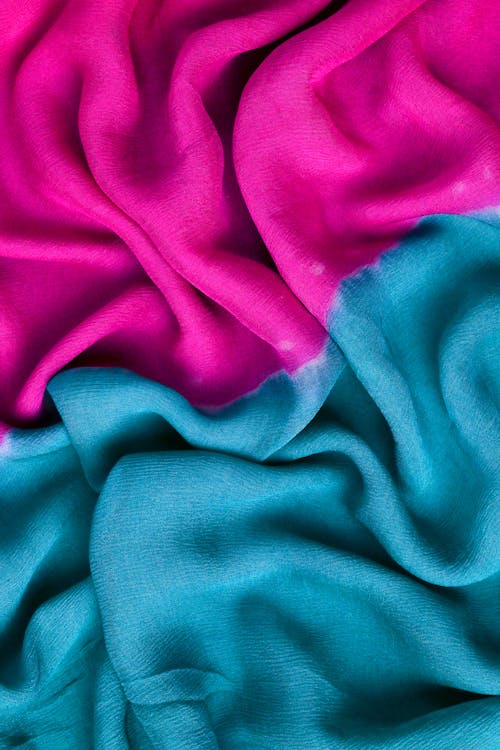 Folded Blue and Purple Fabric 