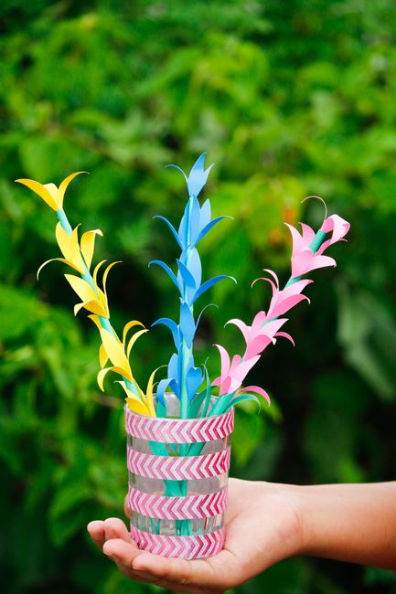 Bó hoa giấy phong cách Hàn Quốc với voan và giấy vân lông